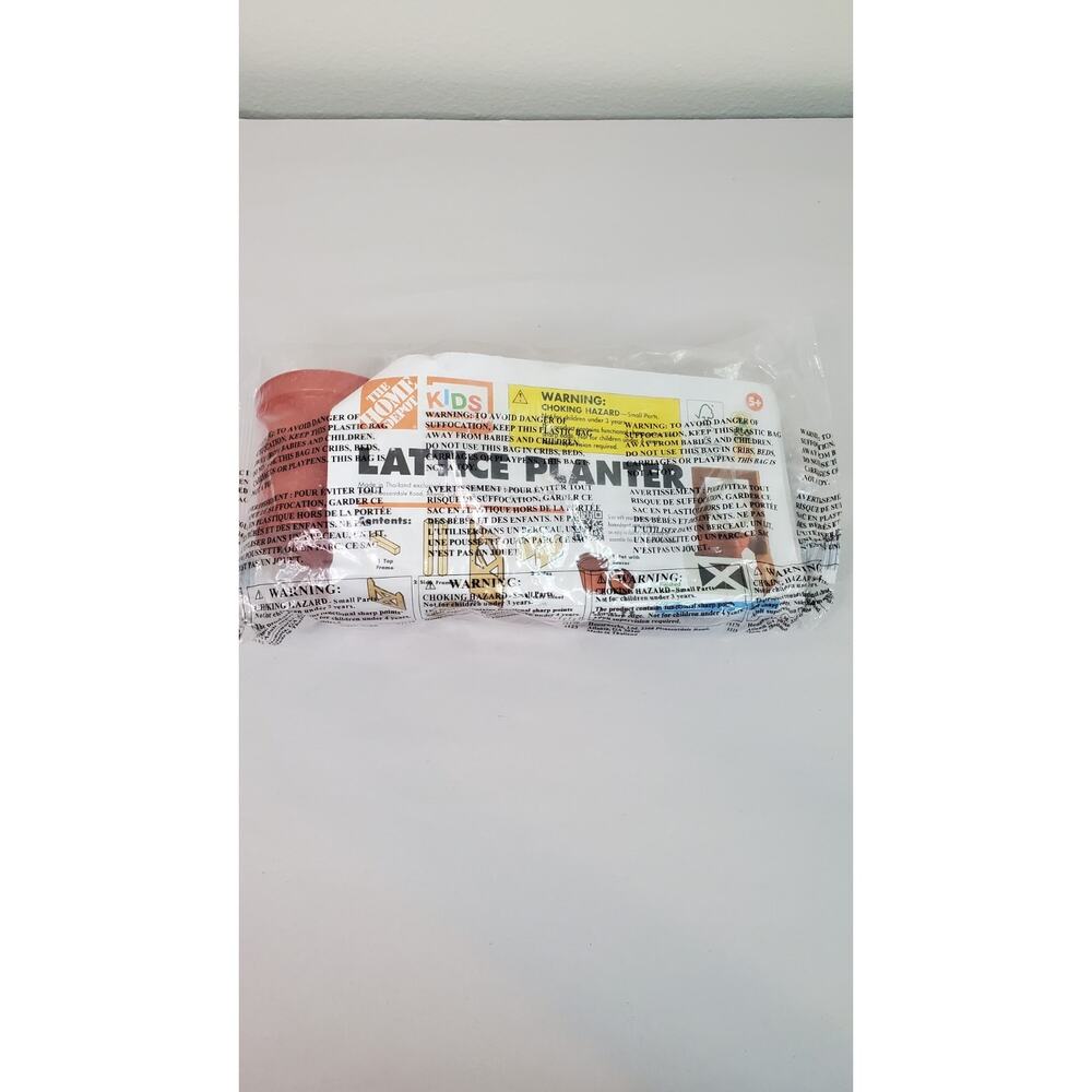 Home Depot Kids Workshop Kit Wooden Lattice Planter with Pin, Sealed, APR 2024